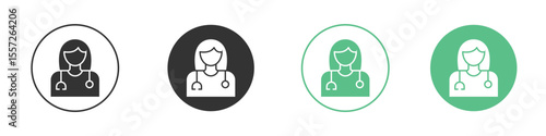 Woman Doctor icon Vector simple flat graphic illustration.