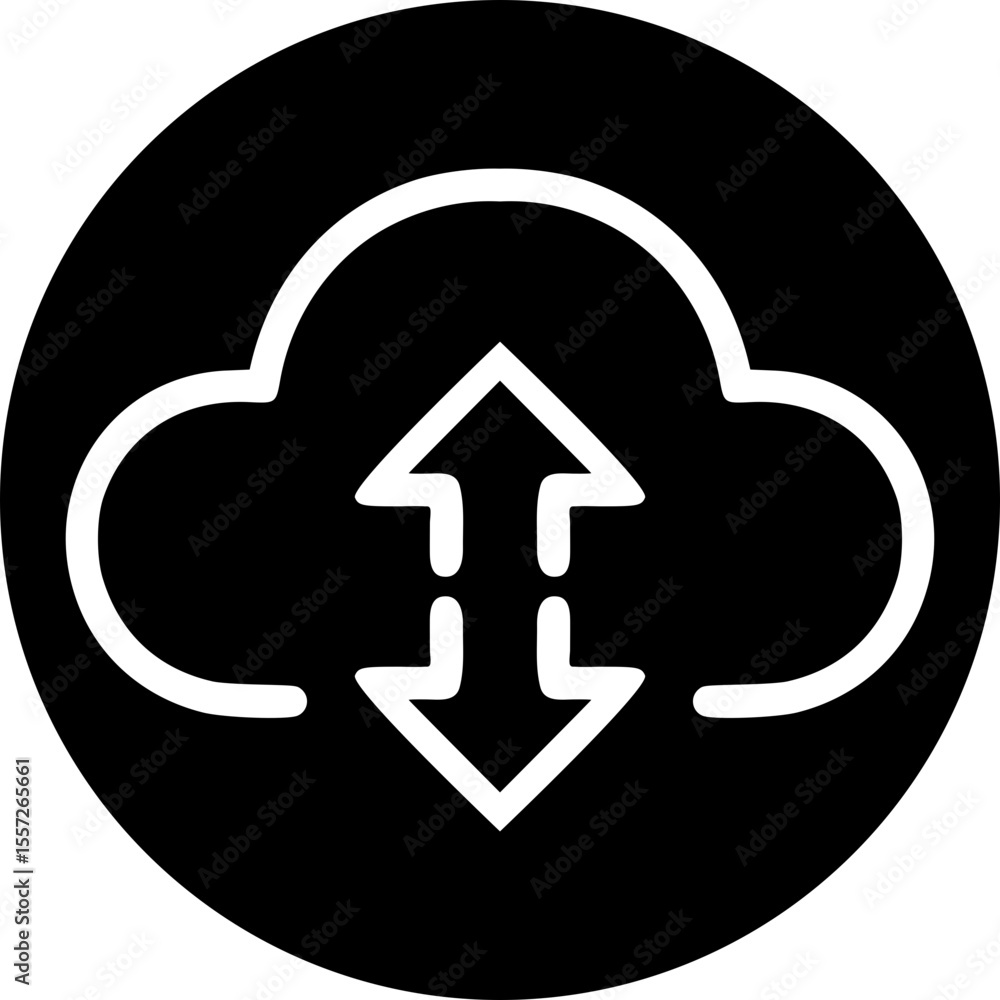 Cloud Data Sync & Transfer Icon | Upload & Download Symbol Cloud Data Sync & Transfer Icon | Upload & Download Symbol