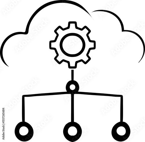 Cloud Configuration & Management Icon - Network Settings Symbol