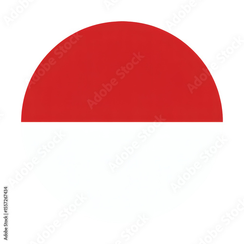 Free Download Round Indonesia National Flag Vector Illustration A Semicircle Design Featuring Red and White - GFXLoad