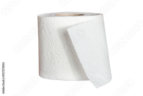 white tissue paper roll isolated on transparent background