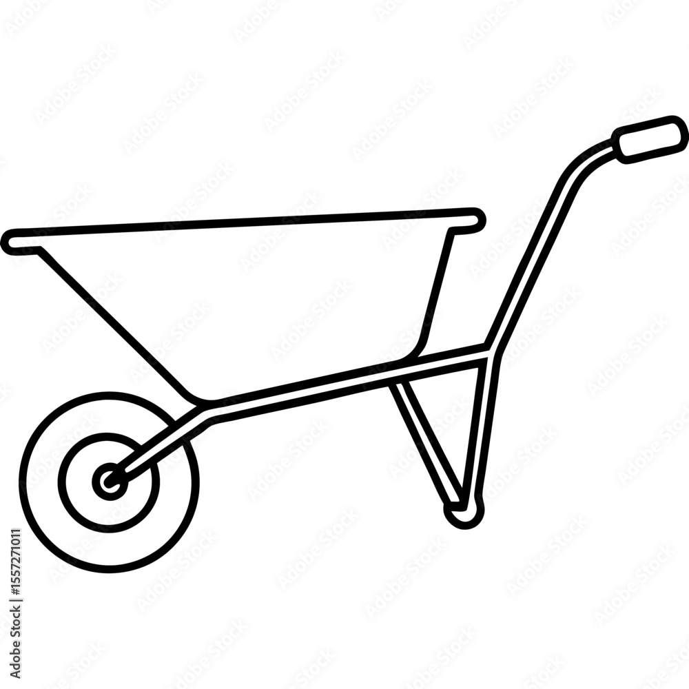 Wheelbarrow Outline Vector | Generative AI & Linocut Silhouette Garden Tool Illustration Wheelbarrow Outline Vector | Generative AI & Linocut Silhouette Garden Tool Illustration