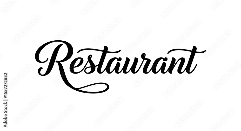 Fototapeta premium An elegant restaurant text logo design in classic black, ideal for culinary branding and menu designs with transparent background.
