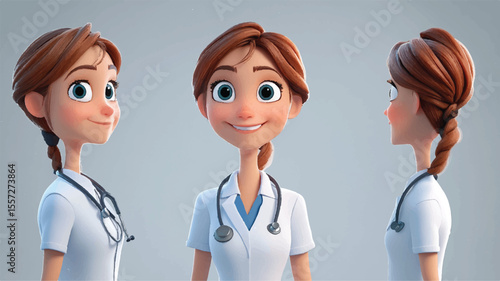 3d set of a woman in casual clothes in different poses illustration in a 3d cartoon style. Fashion teen girl model vector characters set wearing stylish dress with different hairstyles vector.