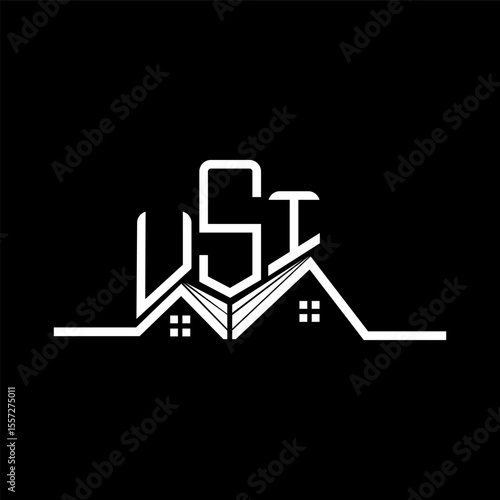 USI Real State logo design, USI simple and modern logo. USI luxurious alphabet design