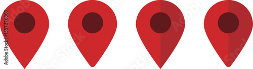 イラスト素材：マップのピン　ベクター　赤　オレンジ　red pin point. pin location icons.