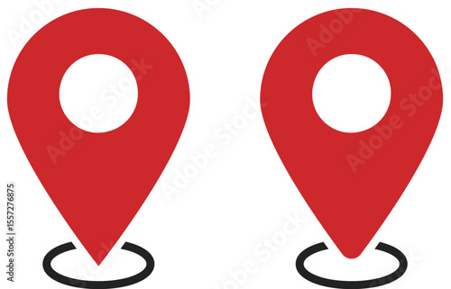 イラスト素材：マップのピン　ベクター　赤　オレンジ　red pin point. pin location icons.