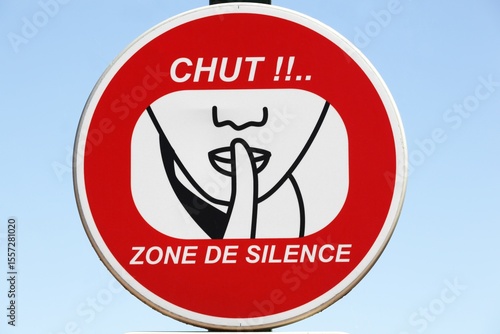 Silence zone road sign called zone de silence in French language