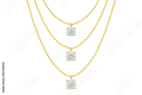 Wallpaper Mural Elegant gold necklaces with diamond pendants, isolated on transparent background Torontodigital.ca