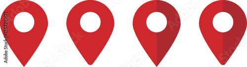 イラスト素材：マップのピン　ベクター　赤　オレンジ　red pin point. pin location icons.