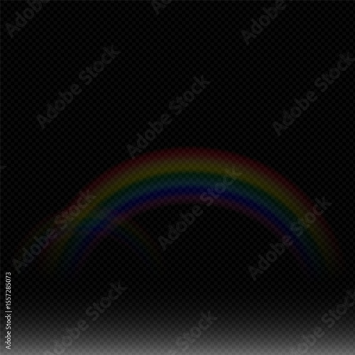 Rainbow icon, rainbow. Raindrops on a black background. Rainbow shimmering on a transparent background. Downpour, hail, rainy weather. png