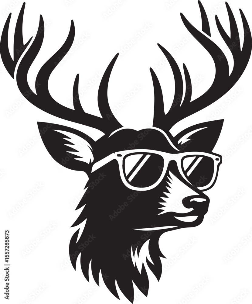 deer head vector, deer head with sunglass clipart silhouette vector, deer head with sunglass vector deer head vector, deer head with sunglass clipart silhouette vector, deer head with sunglass vector