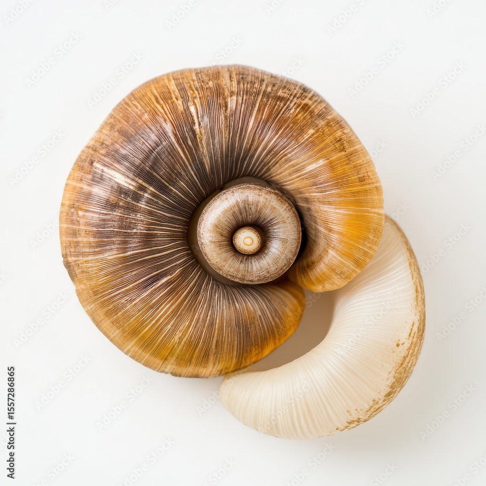 Obraz premium Unique spiral shell discovered on sandy beach