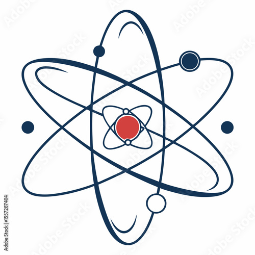 Atomic structure symbol with orbiting electrons science