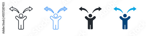 Realistic Icon Set Multiple Style. Designed In Outline, Blue, Glyph, Dual Tone