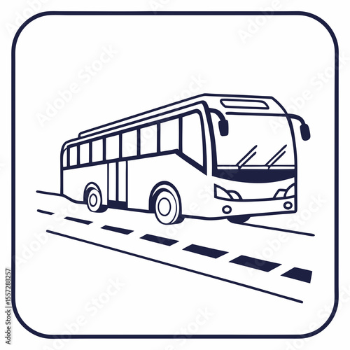 Modern bus driving on road vehicle transportation
