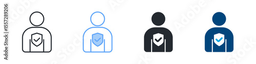 Integrity Icon Set Multiple Style. Designed In Outline, Blue, Glyph, Dual Tone