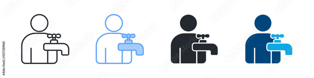 Self Control Icon Set Multiple Style. Designed In Outline, Blue, Glyph, Dual Tone Self Control Icon Set Multiple Style. Designed In Outline, Blue, Glyph, Dual Tone