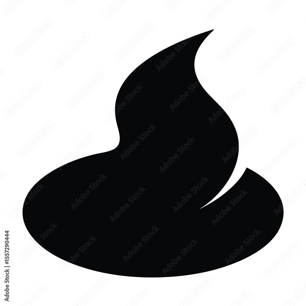 Fototapeta premium Abstract flame icon, fire shape vector, minimalist energy symbol