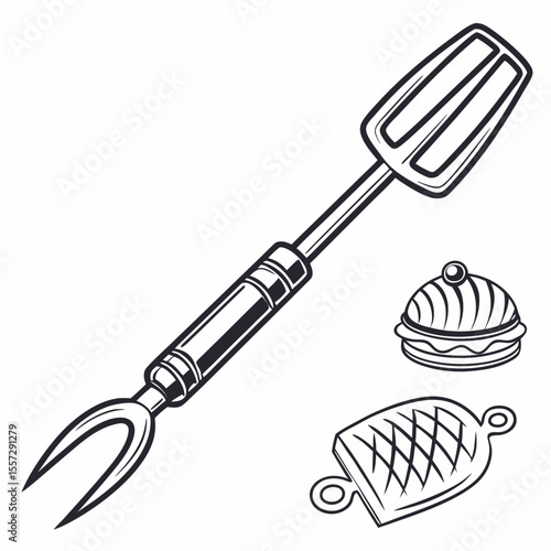 Grill fork burger grill rack barbecue cooking
