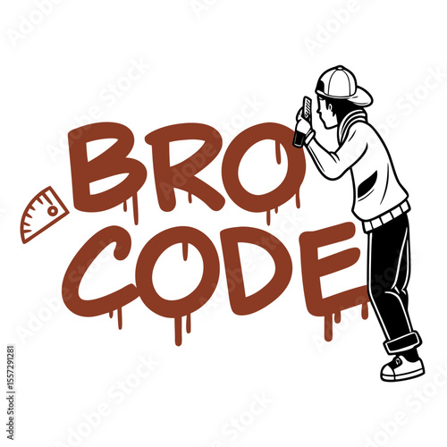 Wallpaper Mural Graffiti artist painting bro code lettering urban Torontodigital.ca