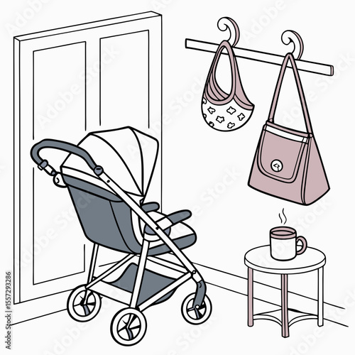 Stroller diaper bag and hot drink baby bag purse