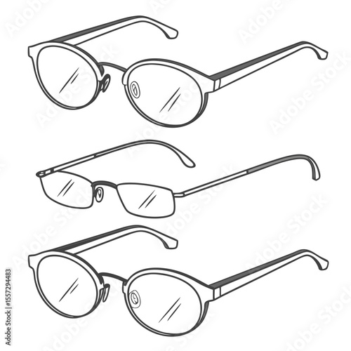 Eyewear styles collection glasses spectacles