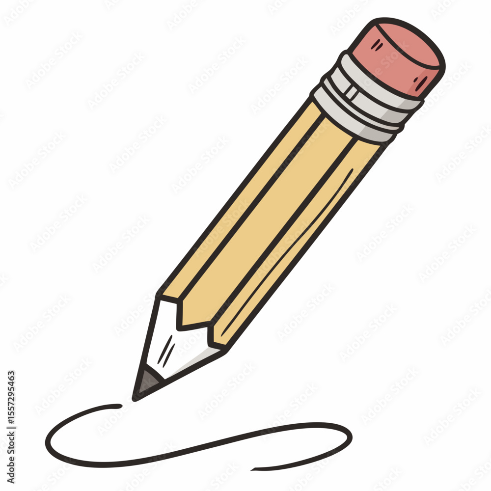 © zalal - Yellow pencil writing a curve drawing sketch © zalal - Yellow pencil writing a curve drawing sketch