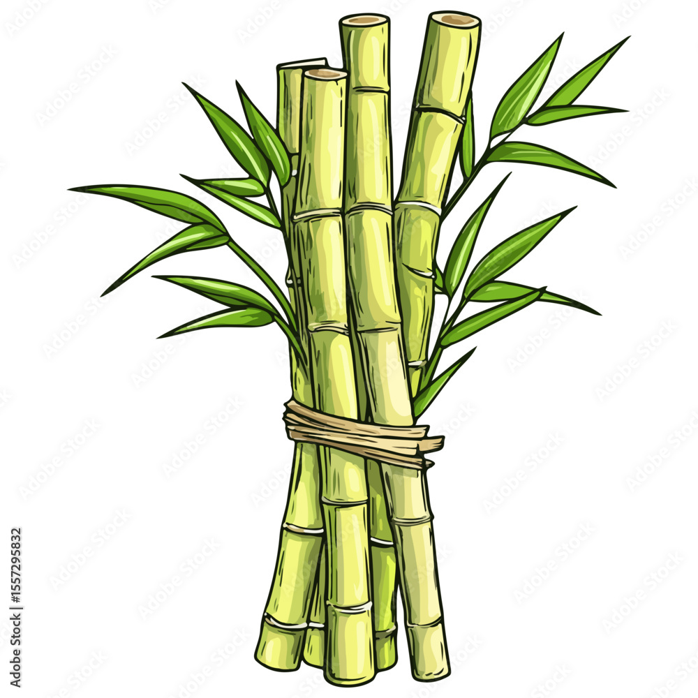 Fototapeta premium sugar cane, fruit, plant, vector, transparent background, bamboo, leaf, nature, freshness, branch, pattern, growth