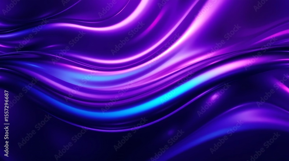 Abstract flowing waves of vibrant purple and blue metallic liquid with smooth reflections and highlights creating a futuristic and luxurious background Abstract flowing waves of vibrant purple and blue metallic liquid with smooth reflections and highlights creating a futuristic and luxurious background