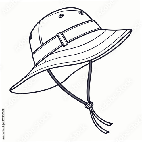 Bucket hat with chin strap headwear sun protection