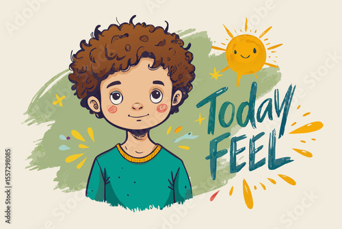 Child drawing “Today I feel…” with a color that represents their emotion