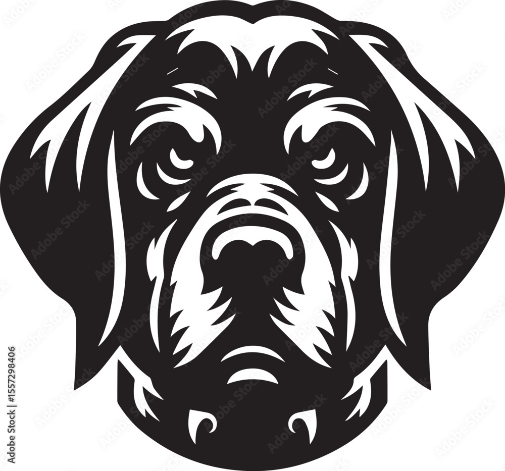 Obraz premium angry dog head vector illustration, angry dog head vector icon, angry dog head logo vector