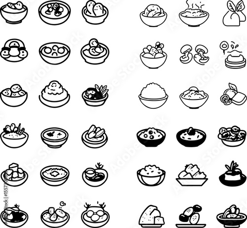 risotto icons risotto illustration risotto vector Italian rice dish creamy risotto Arborio rice gourmet meal mushroom risotto seafood risotto vegetable risotto saffron risotto Parmesa
