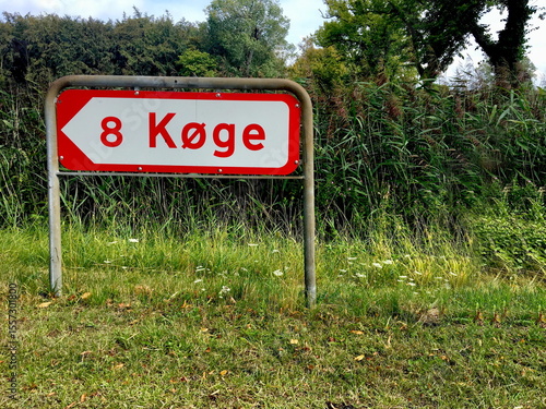 Schild in Dänemark nach Køge