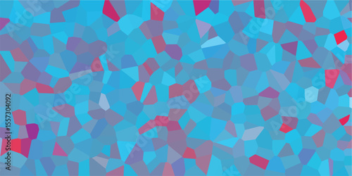 Unique mosaic design featuring azure and magenta colors with a randomized pattern of geometric forms for creative visuals