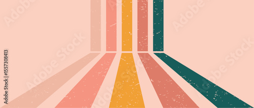 groovy abstract rainbow swirl background retro 1960s 1970s vector design style.