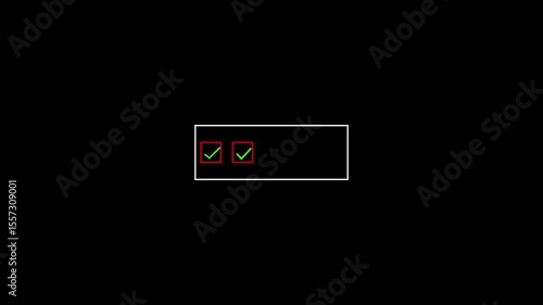 Animated Checkmark Confirmation Success Approved Green Tick Mark Inside Red Square Box White