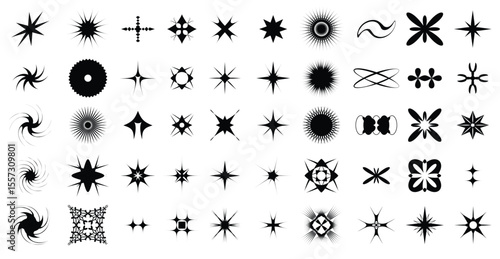 hand drawn brutalism shapes silhouette