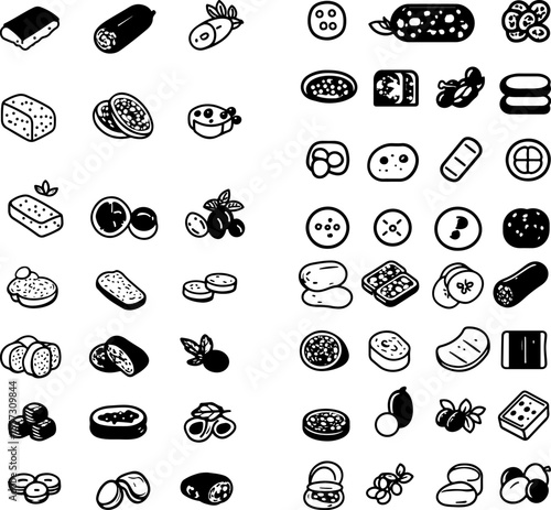 salami icons salami illustration salami vector Italian salami cured salami sliced salami gourmet salami artisan salami dry-cured meat savory salami spicy salami sweet salami rustic sa