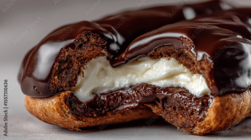 bitten chocolate cream eclair bitten chocolate cream eclair