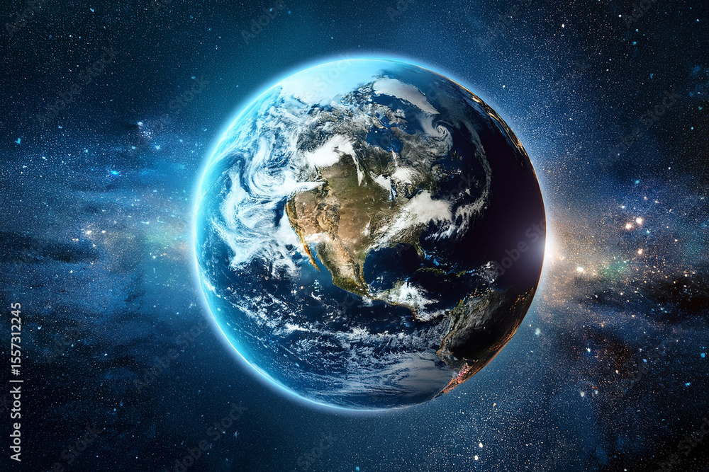 Fototapeta premium Generative Ai Earth in space