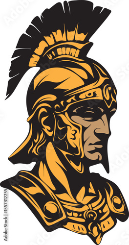 The character of a gladiator and helmet