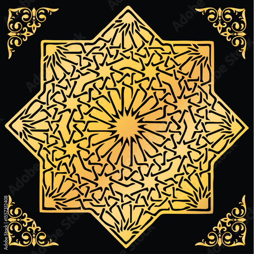 Golden Black Geomatric design...