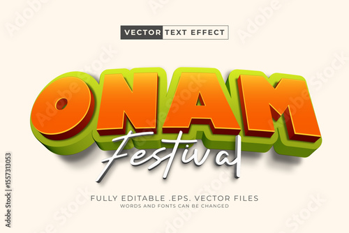 Onam, is an Annual Harvest and Hindu Cultural Festival Text Style Effect