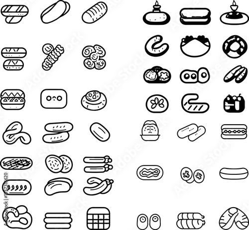 sausage icons sausage illustration sausage vector cured sausage fresh sausage grilled sausage smoked sausage spicy sausage sweet sausage Italian sausage breakfast sausage sausage link