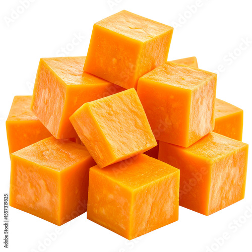 Boiled Sweet Potato Chunks, Transparent