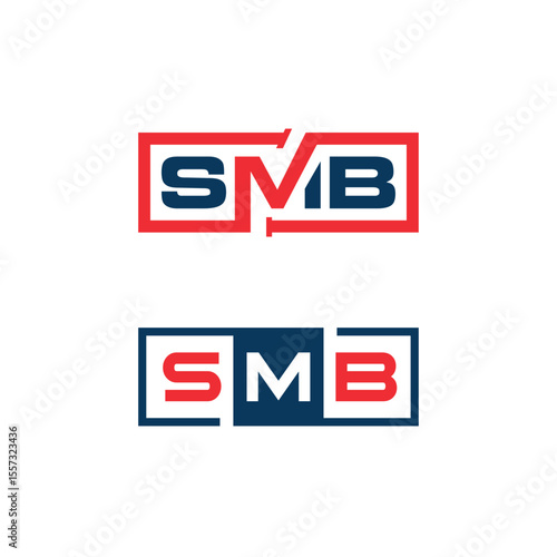 Monogram lettering logo design SMB modern minimal concept