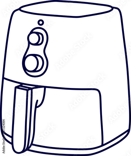 Air fryer line art vector - simple line art of air fryer, perfect for air fryer logos and icons