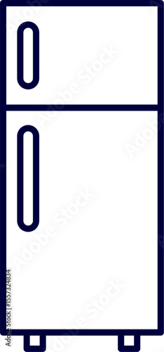 Outline of a refrigerator. Vector illustration Refrigerator icon isolated on a white background.